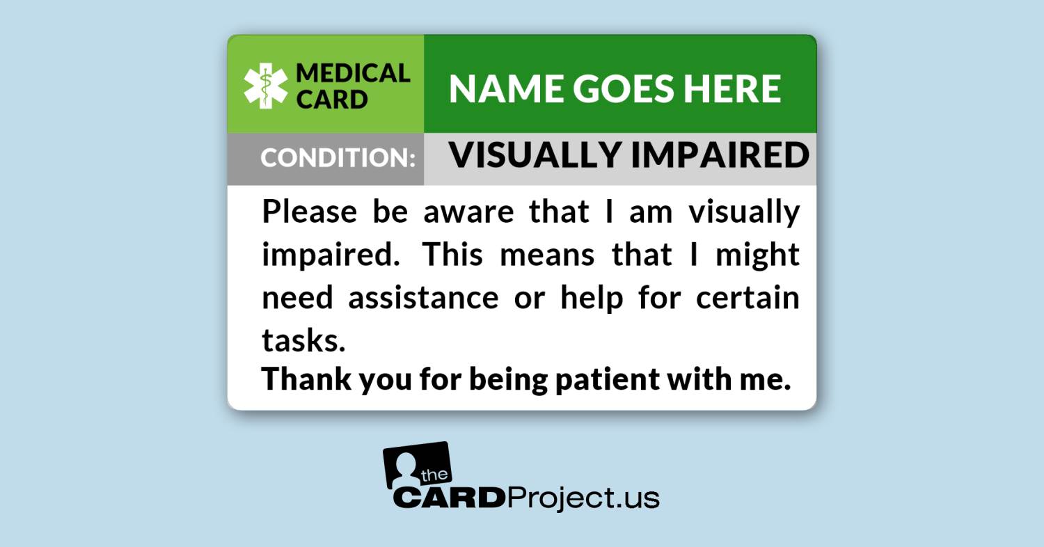 Visually Impaired Medical ID (FRONT)